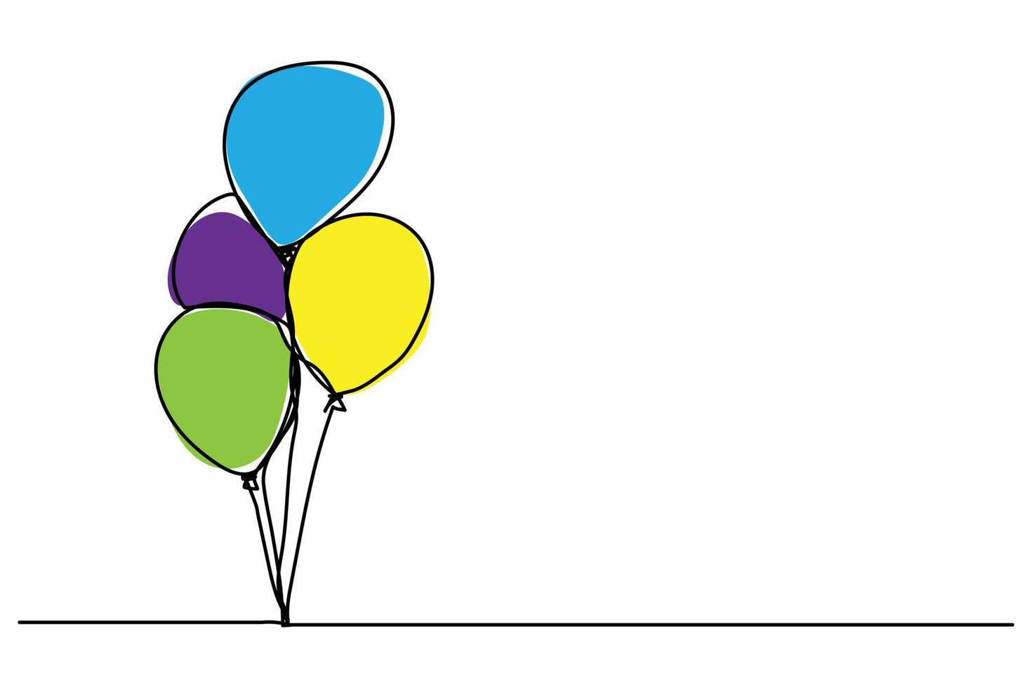 vector illustration of a single continuous line balloon