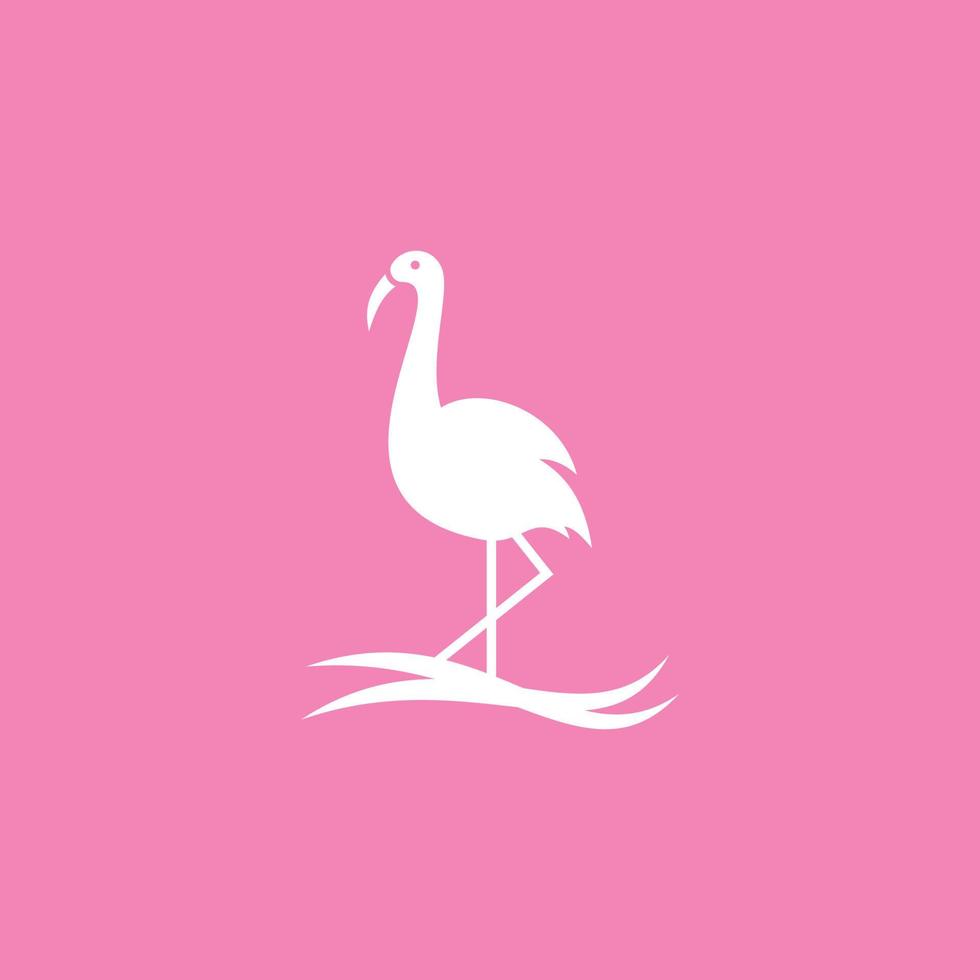pretty flamingo flat design logo vector