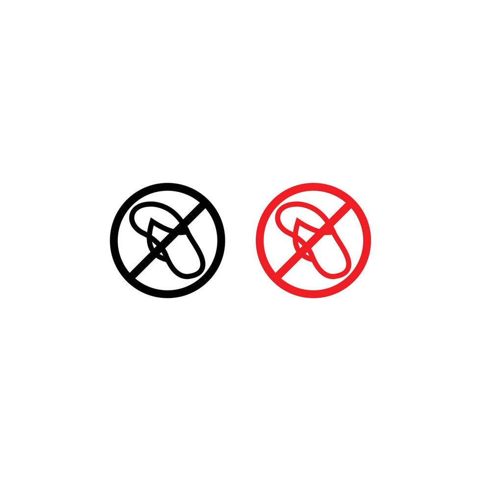 logo diseño icono prohibido a vestir calzado vector