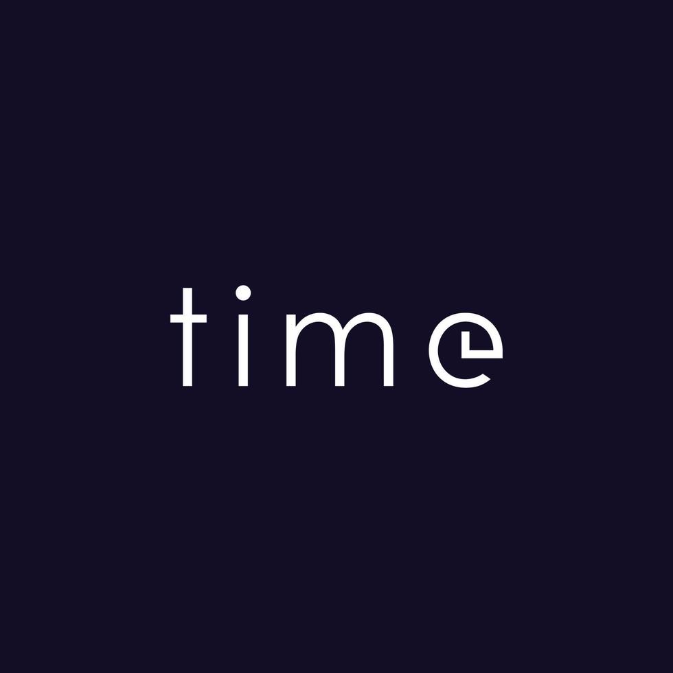 time writing typography abstract design with letter e forming clock vector