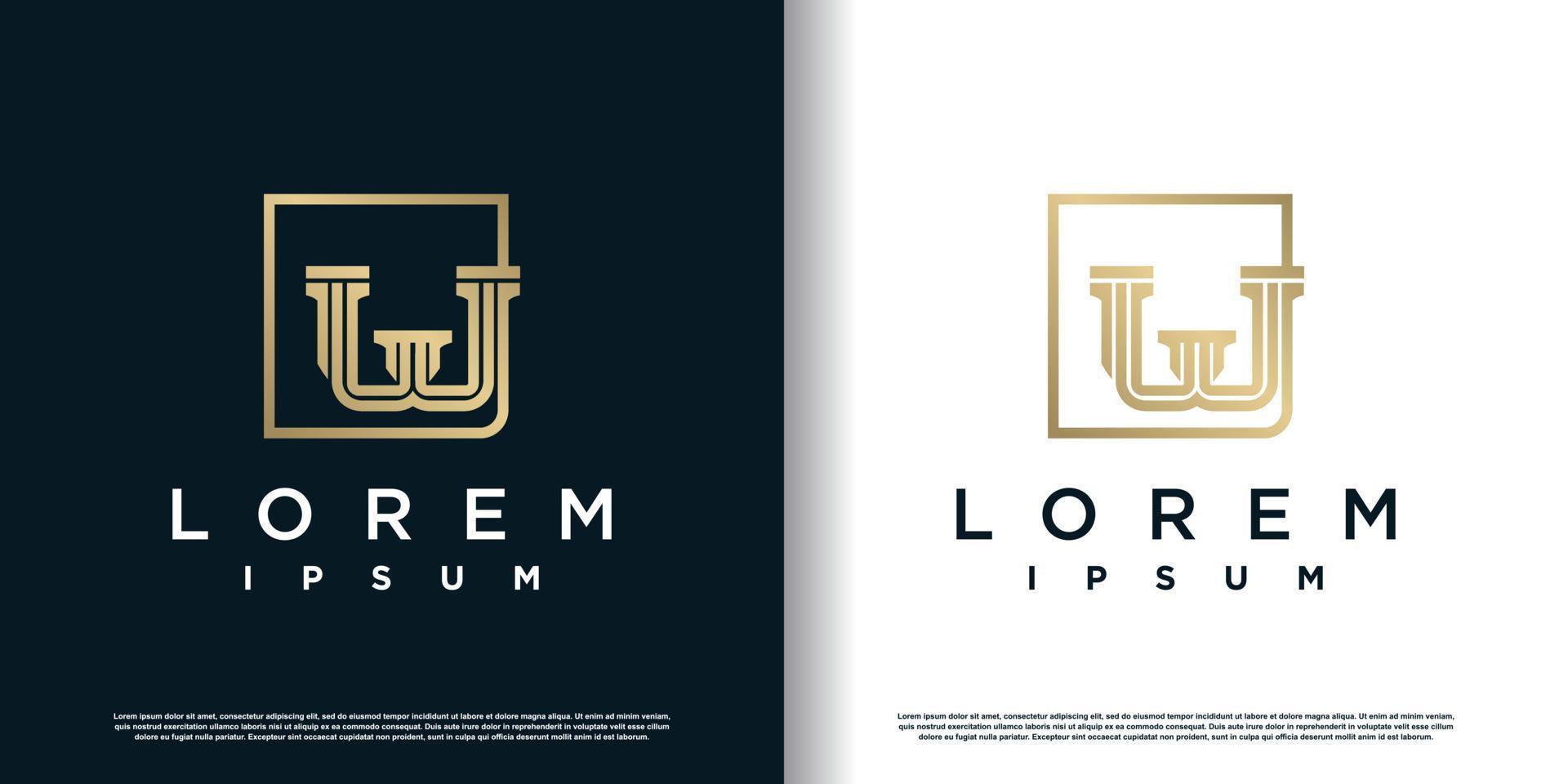 law logo design with creative concept premium vector
