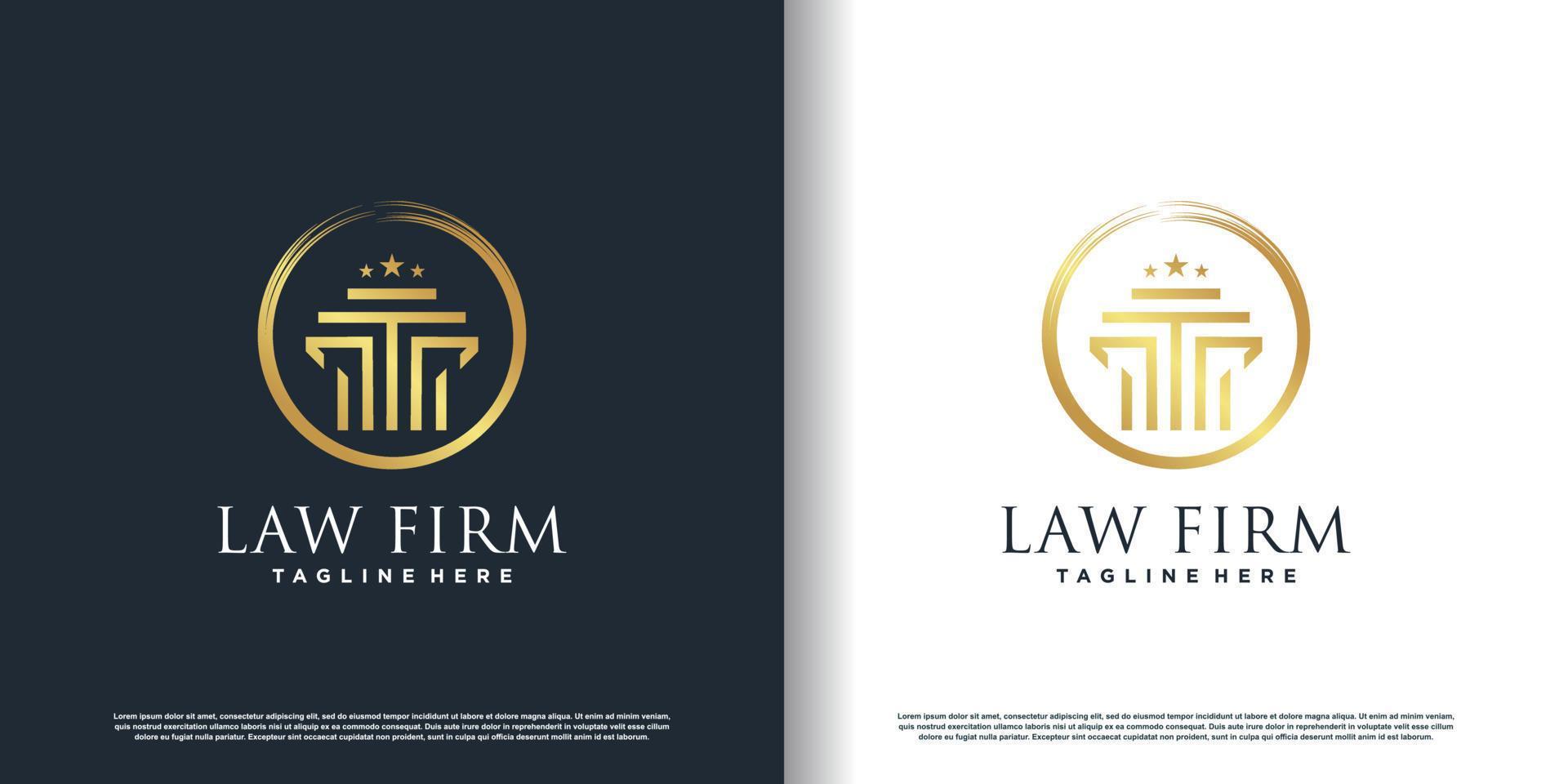 law logo design with creative concept premium vector