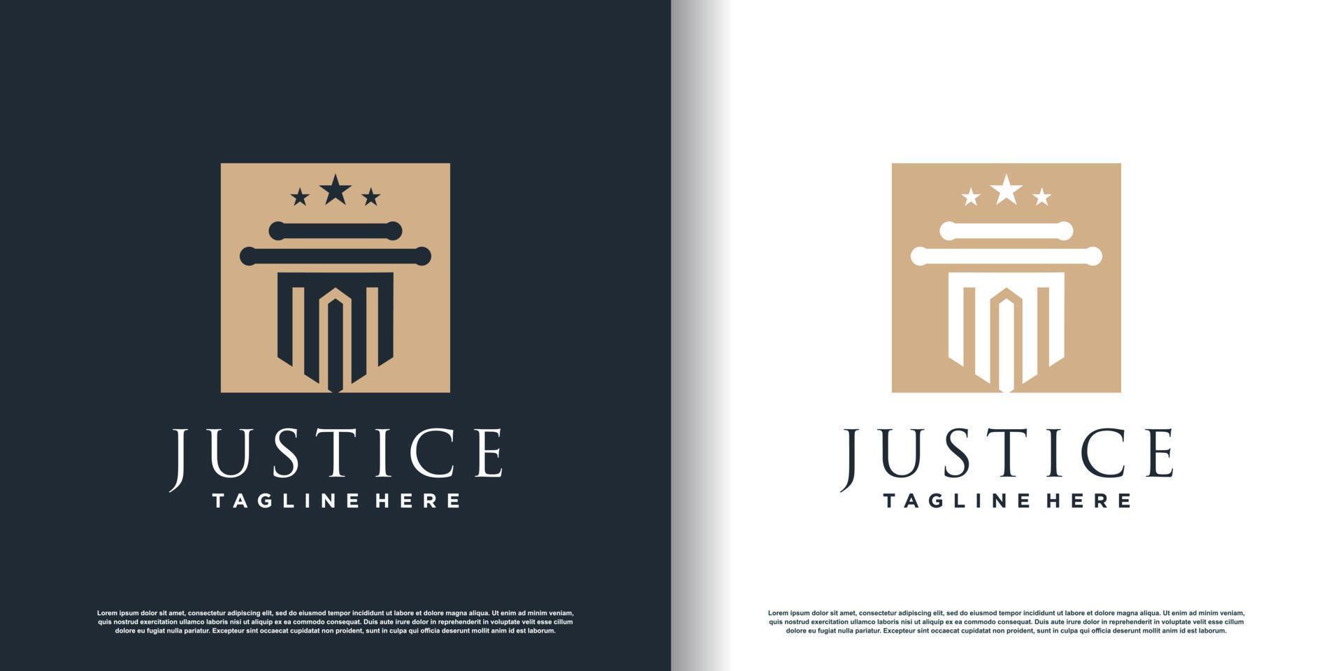 law logo design with creative concept premium vector