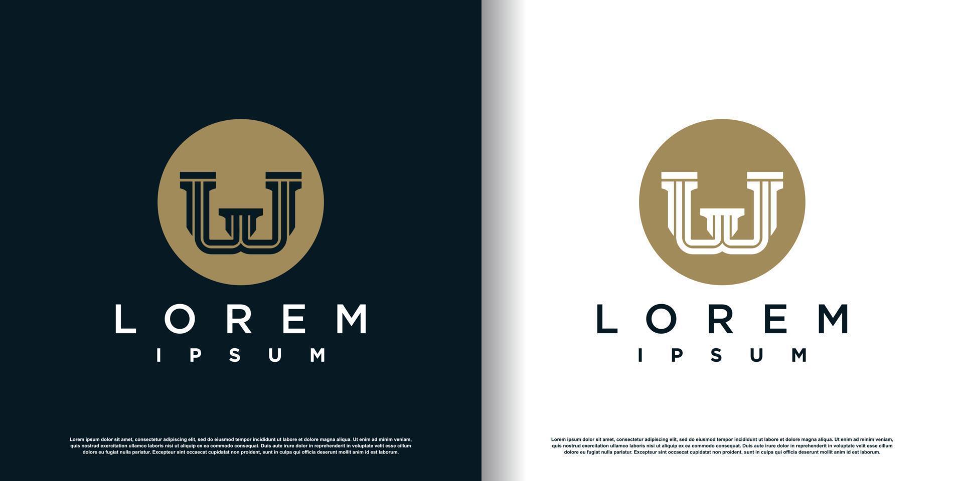 law logo design with creative concept premium vector