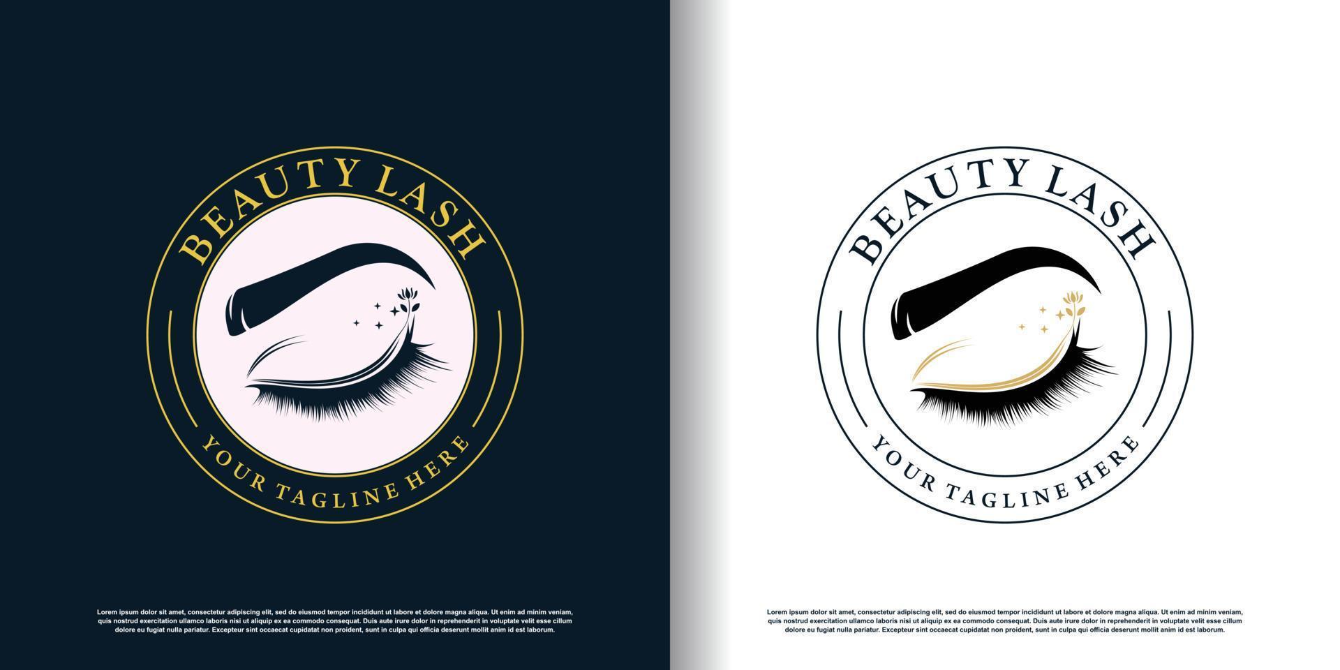 eyelash logo design template with creative and unique style concept premium vector