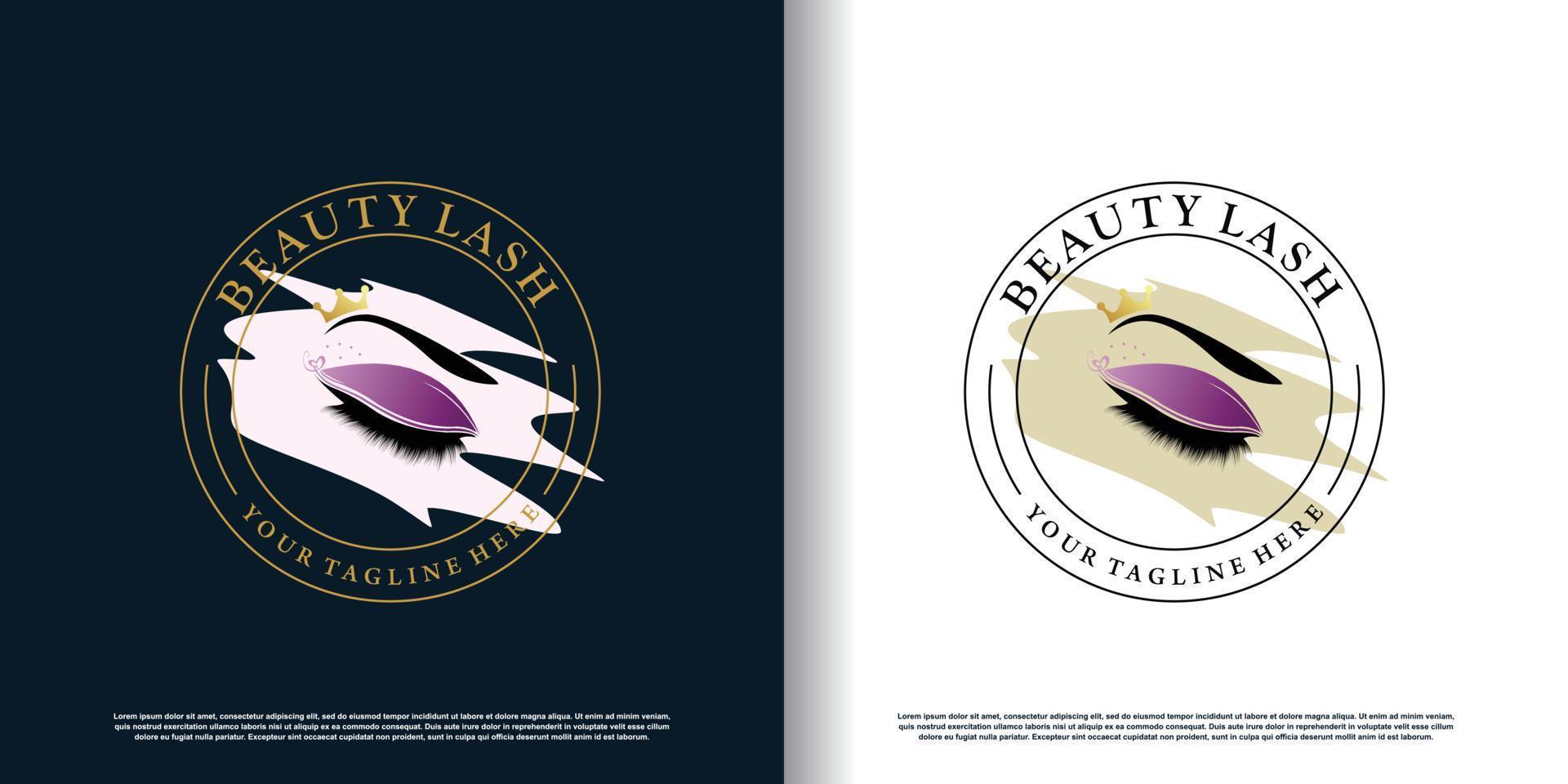 eyelash logo design template with creative and unique style concept premium vector