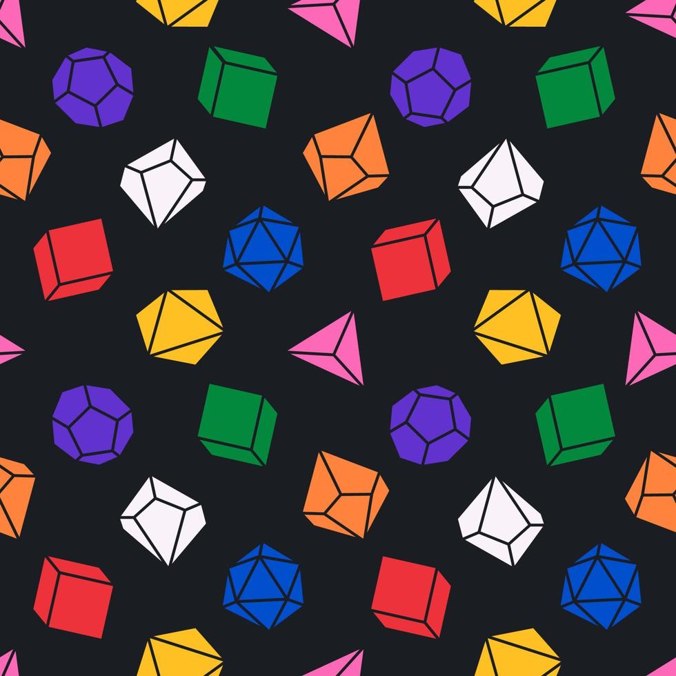 Seamless pattern with colorful dice vector illustration