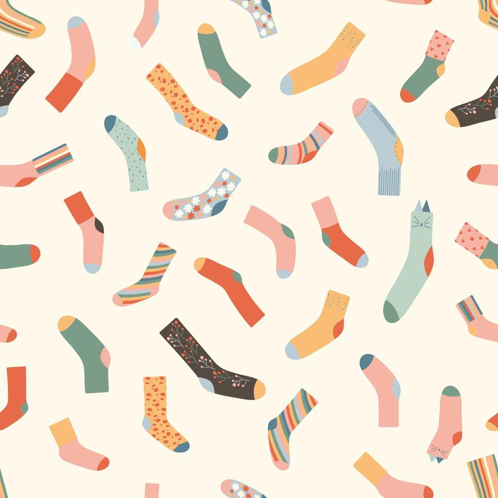 Seamless pattern with colorful socks vector illustration