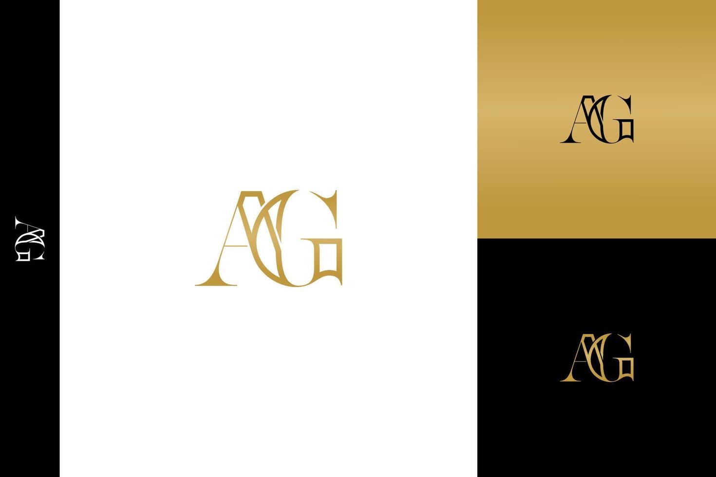 Luxury AG letters. Icon, monogram, minimalist, vector, logo design, template vector