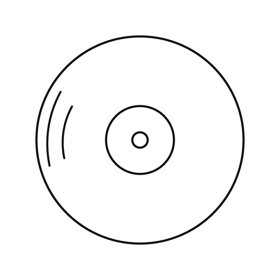 Vinyl music plastic plate line doodle illustration. White background ...