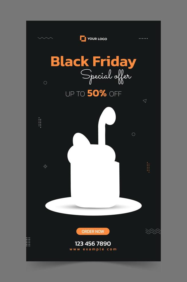 Black Friday Vector Design Backgrounds for Social Media Stories.