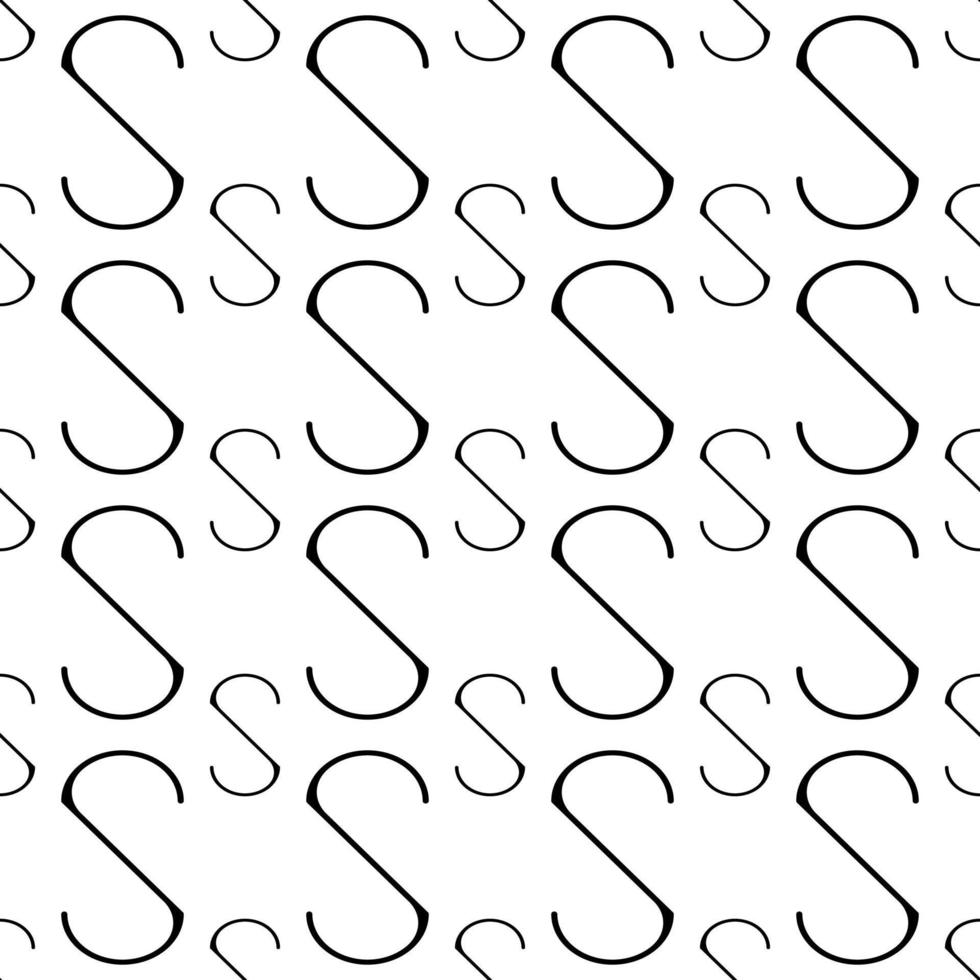 Seamless abstract S design hook pattern. vector