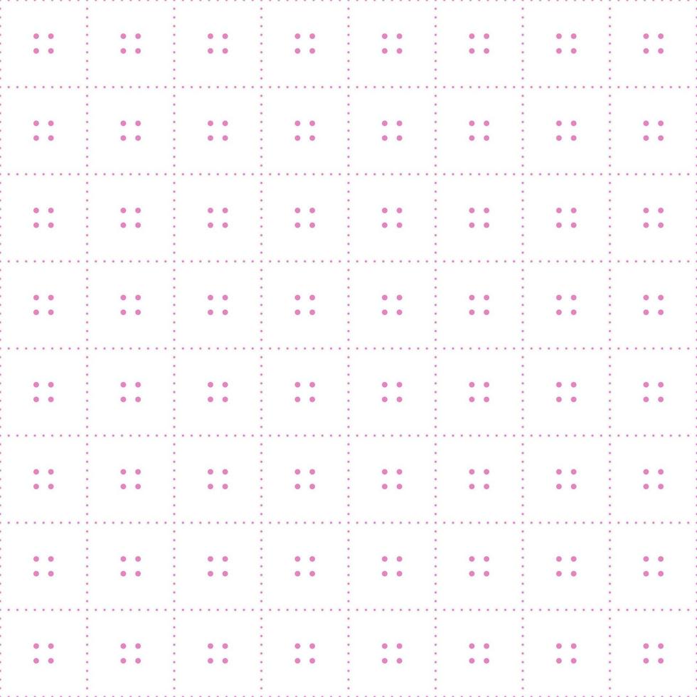 Pink seamless checkered polka dot pattern. vector