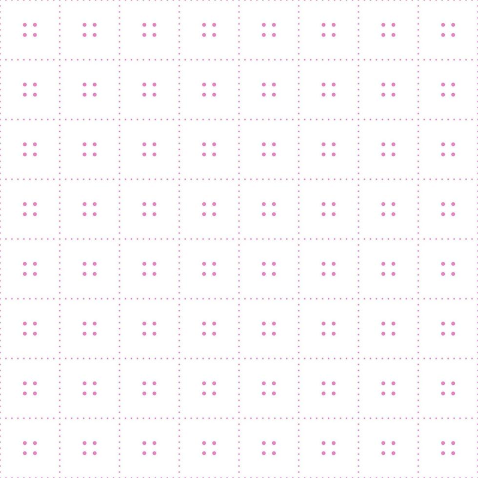 Pink seamless checkered polka dot pattern. vector