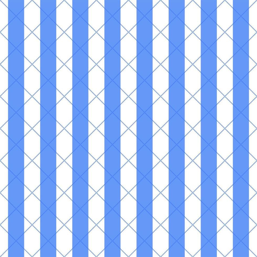 Seamless square pattern. The vertical blue bar has left and right diagonal blue circle dots. white background. vector