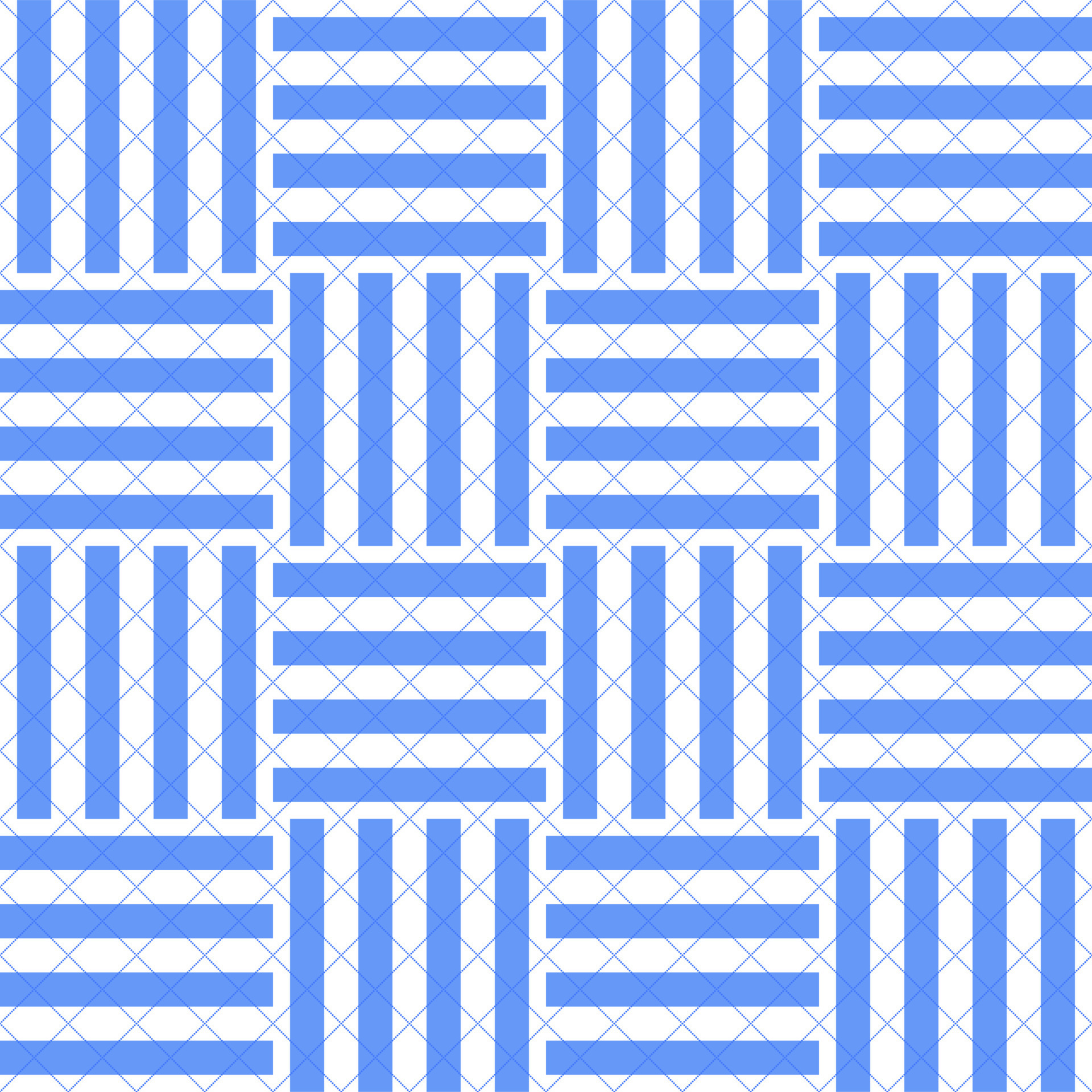 Seamless square pattern. Vertical, horizontal blue stripes alternate