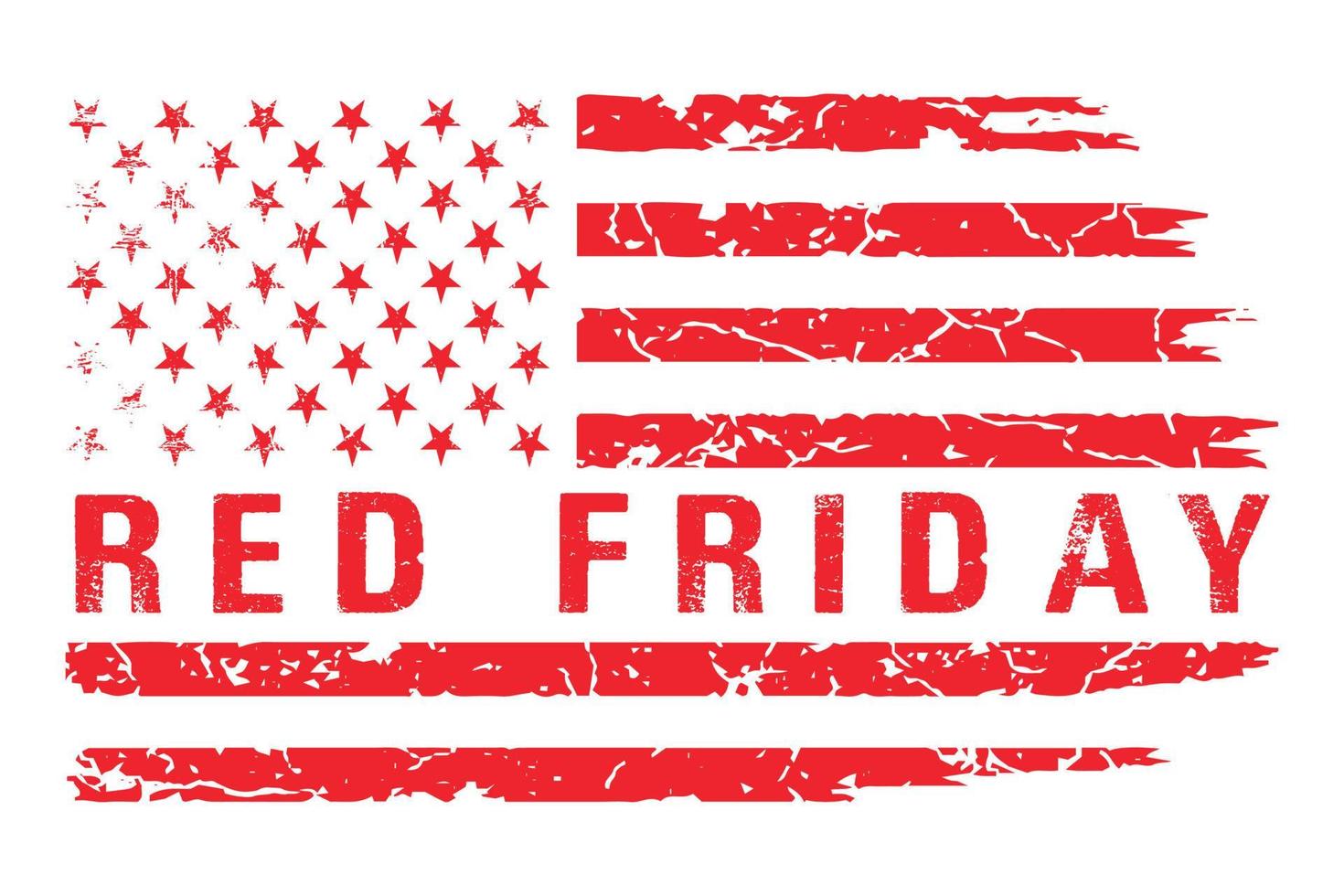 USA Flag Red Friday T Shirt Design vector