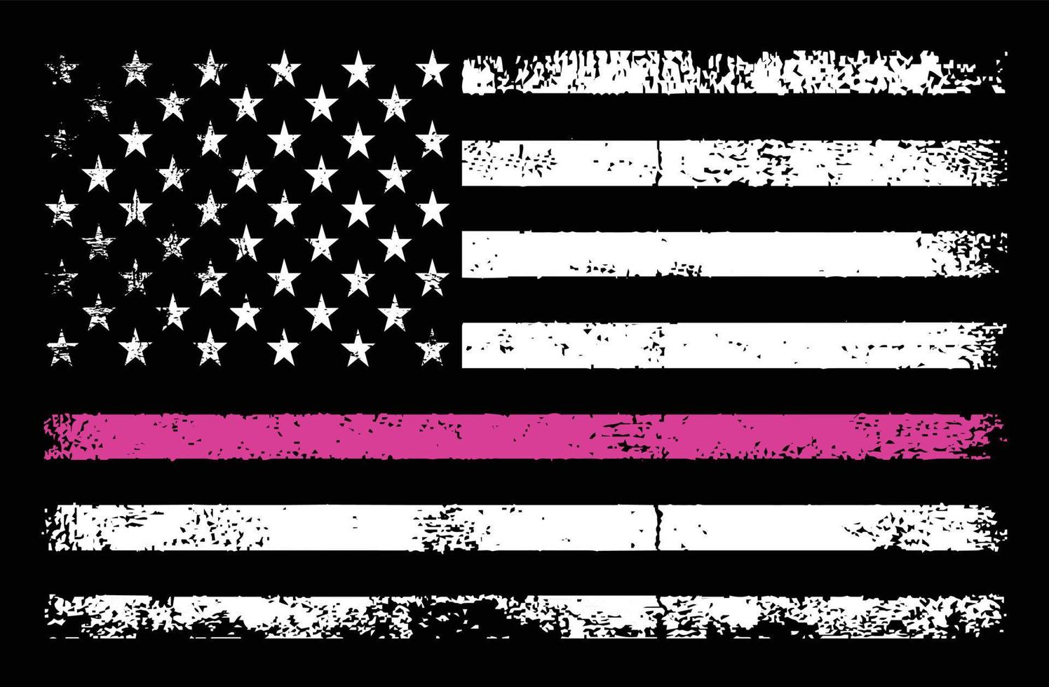 Thin Pink Line 4th Of July Design vector