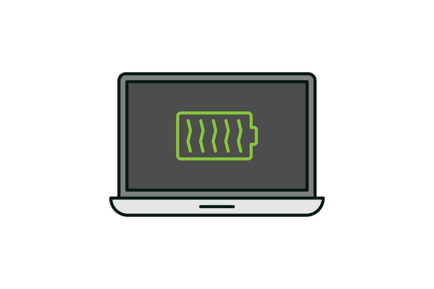 Laptop and battery notification icon vector design