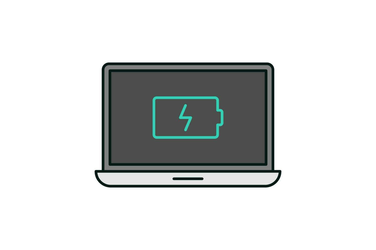 ordenador portátil y batería notificación icono vector diseño