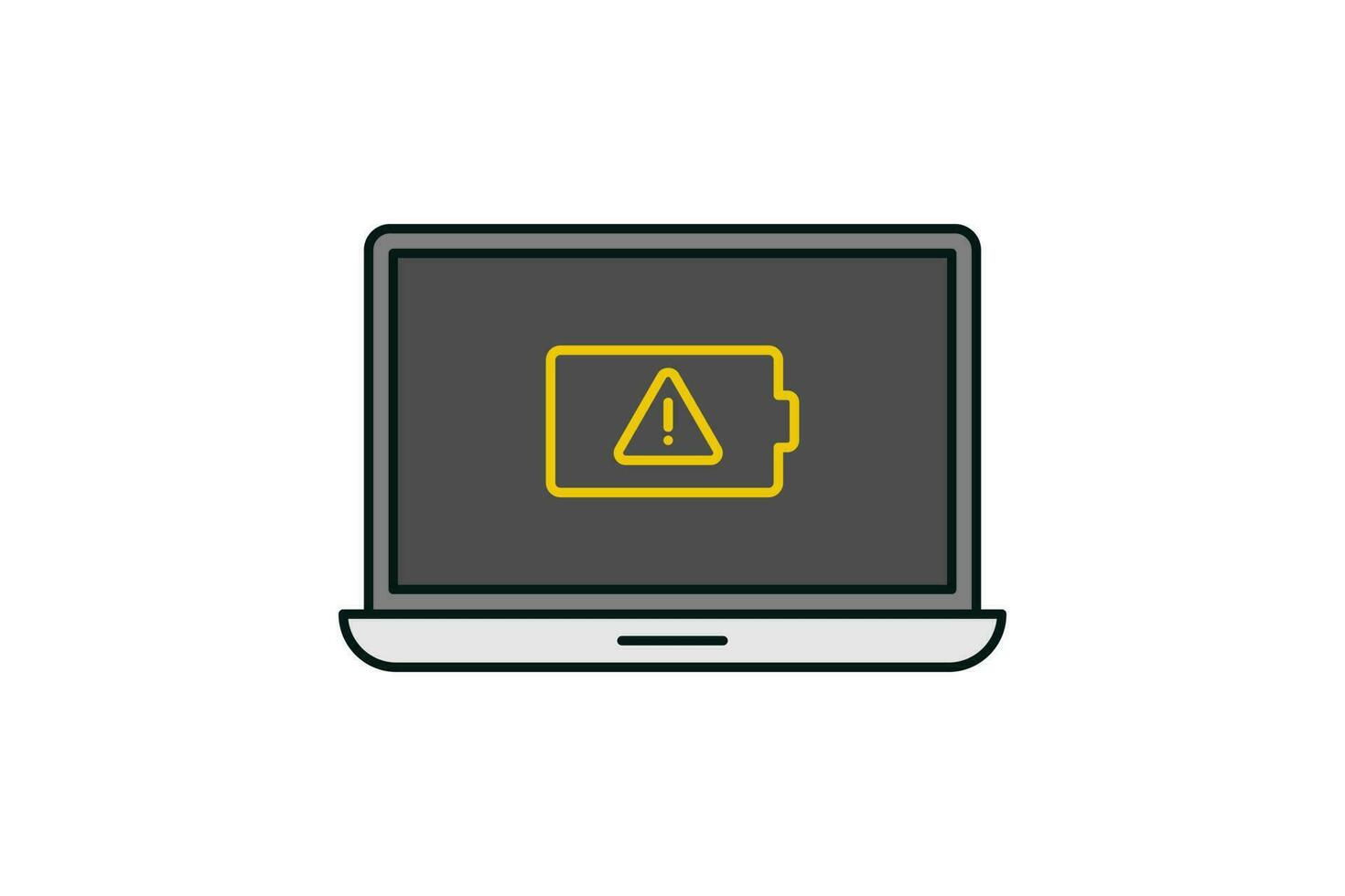 Laptop and battery notification icon vector design