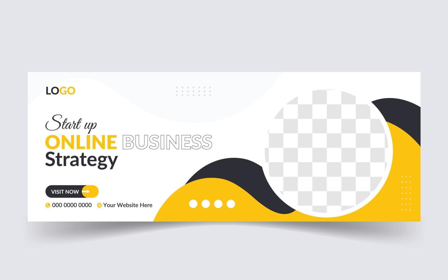 Creative Start-Up online Business Strategy social media facebook cover template, web banner template, corporate banner Design vector