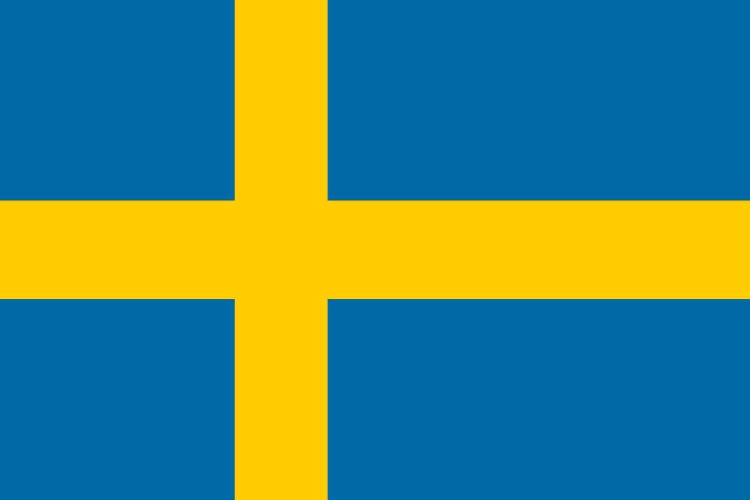 Flag of Sweden isolated on white background. vector