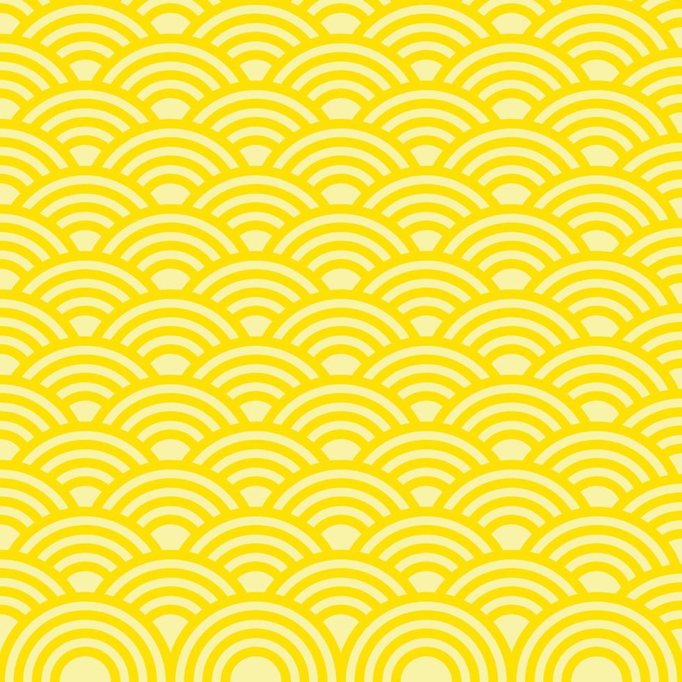 amarillo de japonés olas sin costura modelo antecedentes. vector