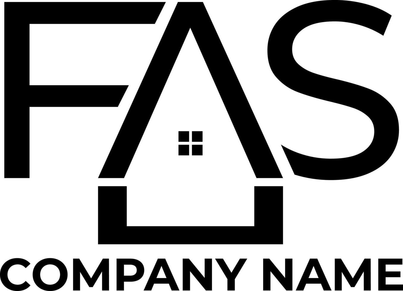 FAS realty, home property logo design vector