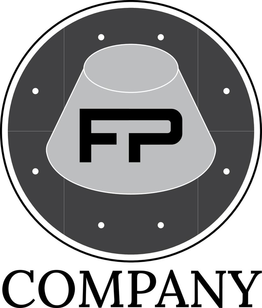 FP concrete logo design vector