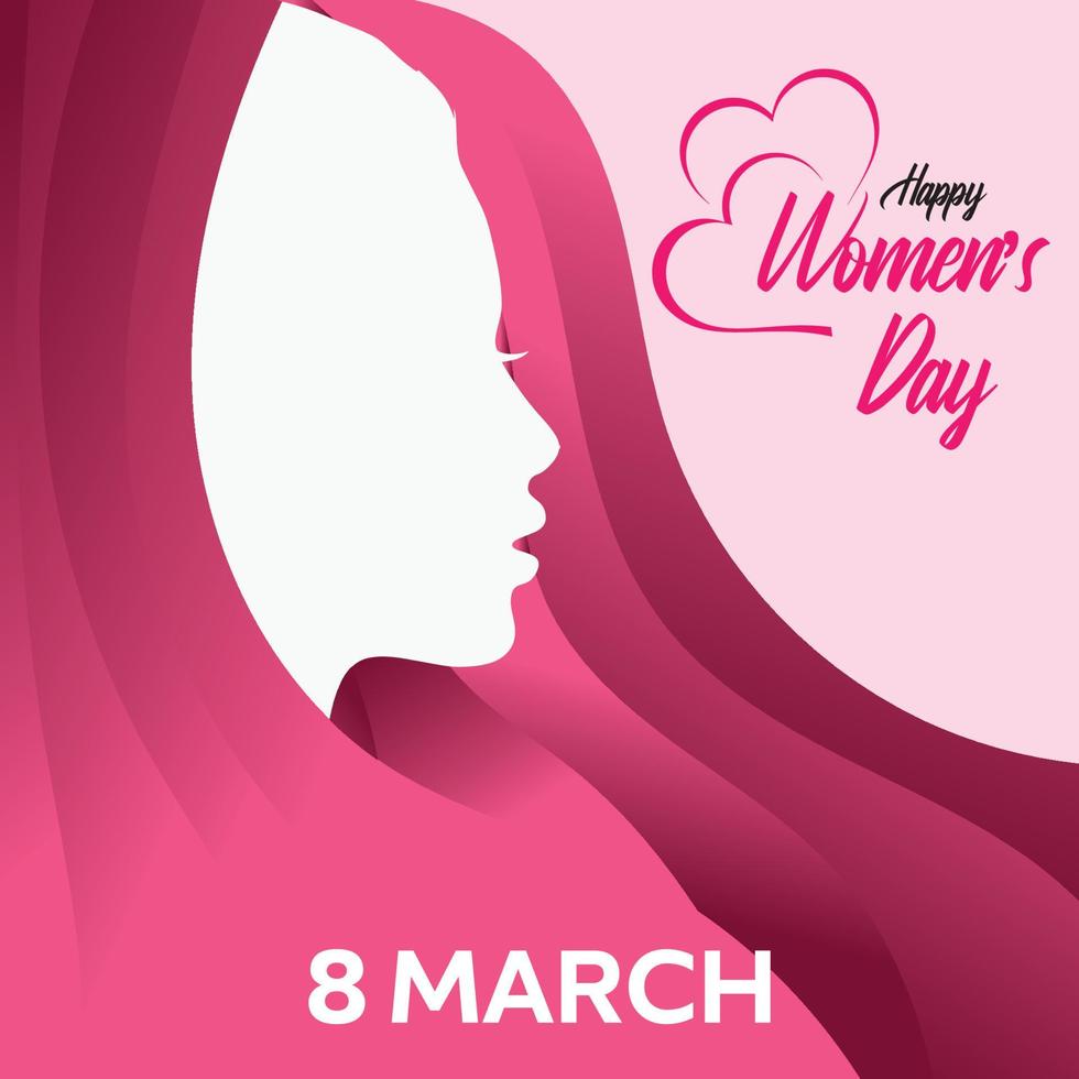 8th March Women's Day Vector in pink background