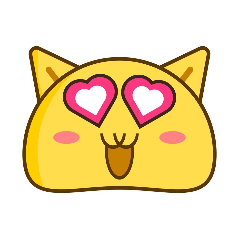 cute cat emoticon face vector