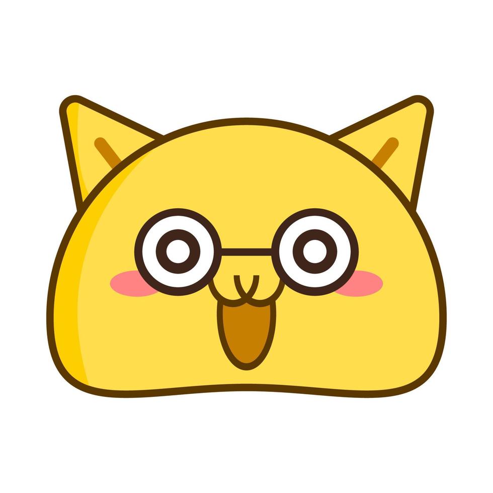 cute cat emoticon face vector