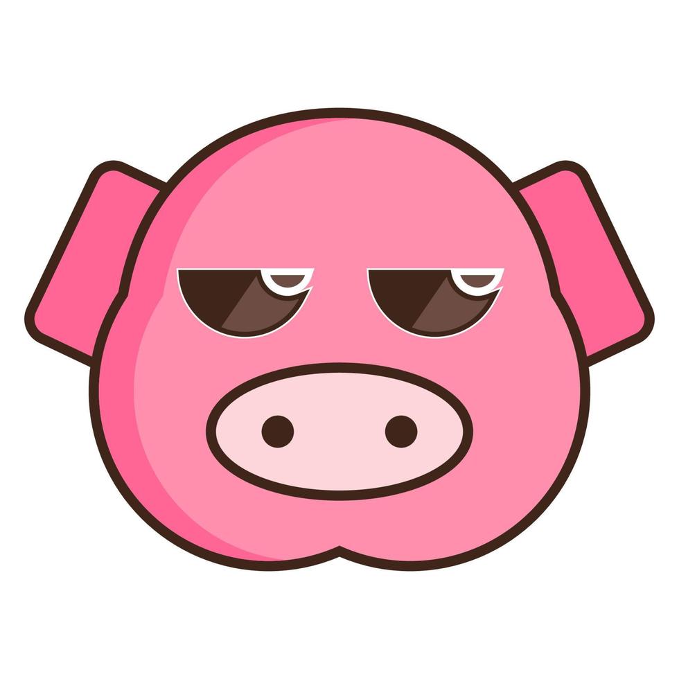 cerdo cara emoticon vector