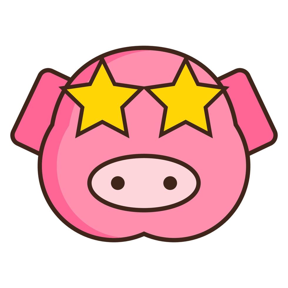 cerdo cara emoticon vector