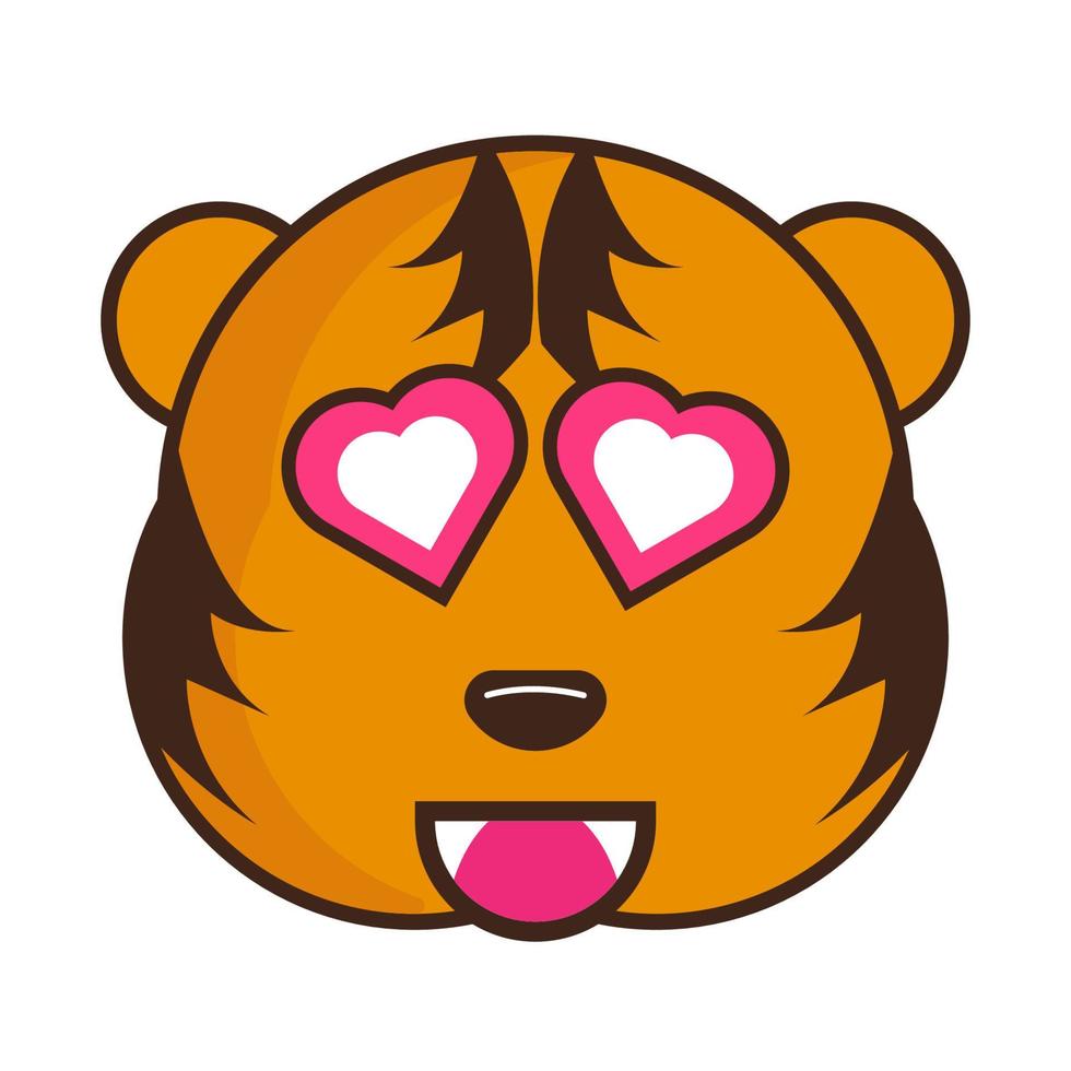 Tiger face Emoticon Icon vector