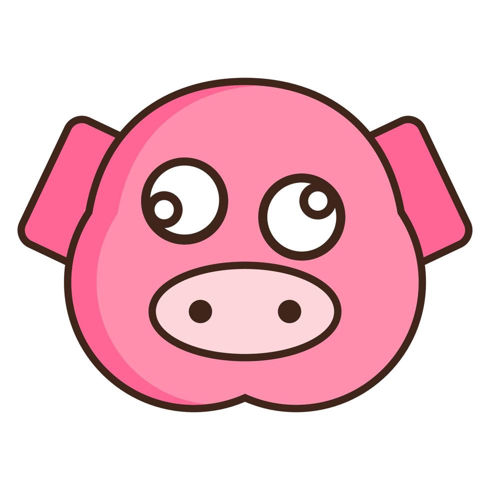 Pig Face Emoticon vector