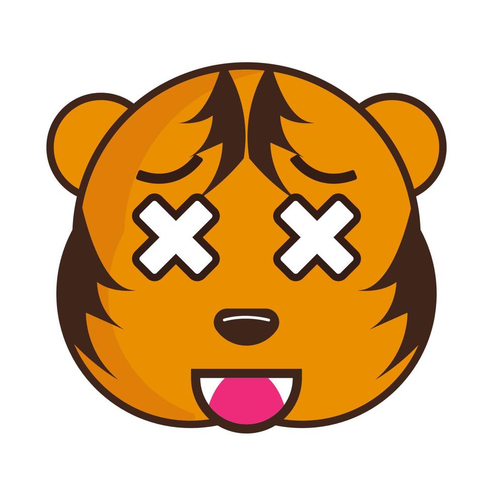 Tiger face Emoticon Icon vector