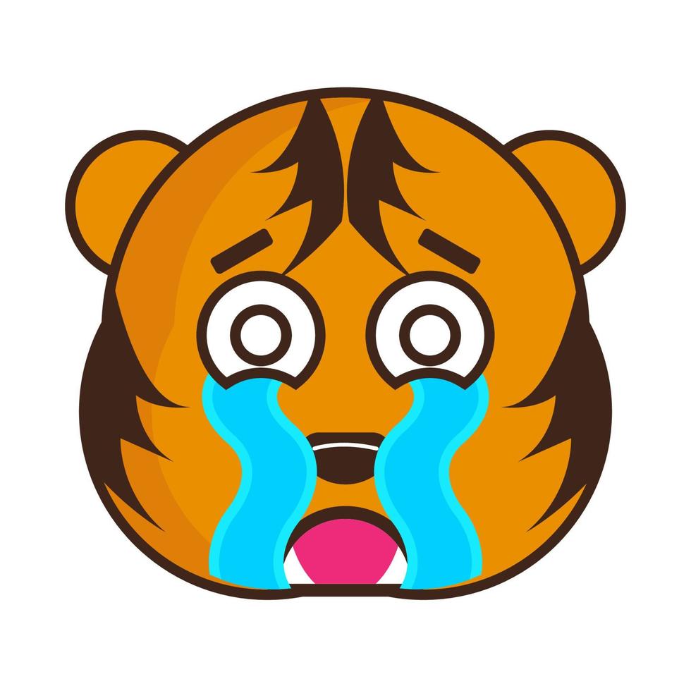 Tiger face Emoticon Icon vector