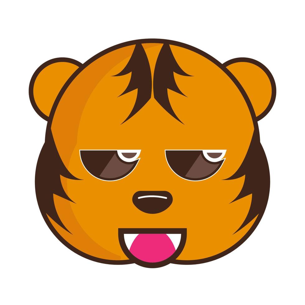 Tiger face Emoticon Icon vector