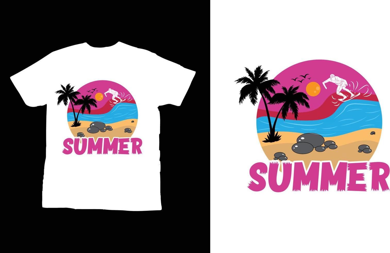 vector verano diseño de camiseta