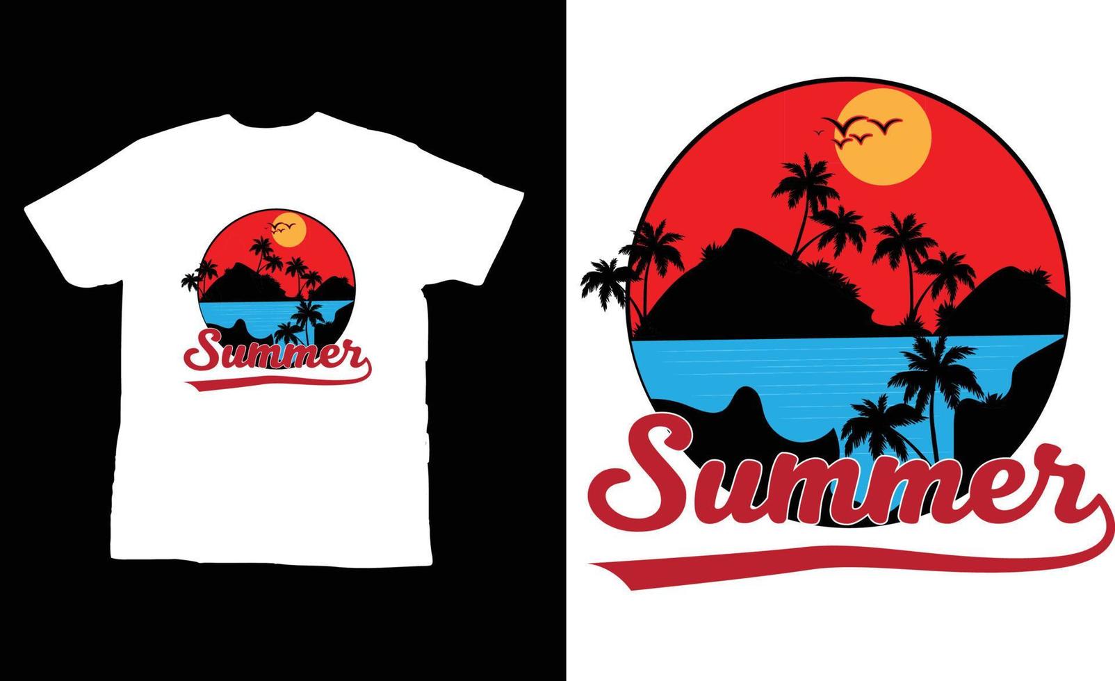 vector verano diseño de camiseta