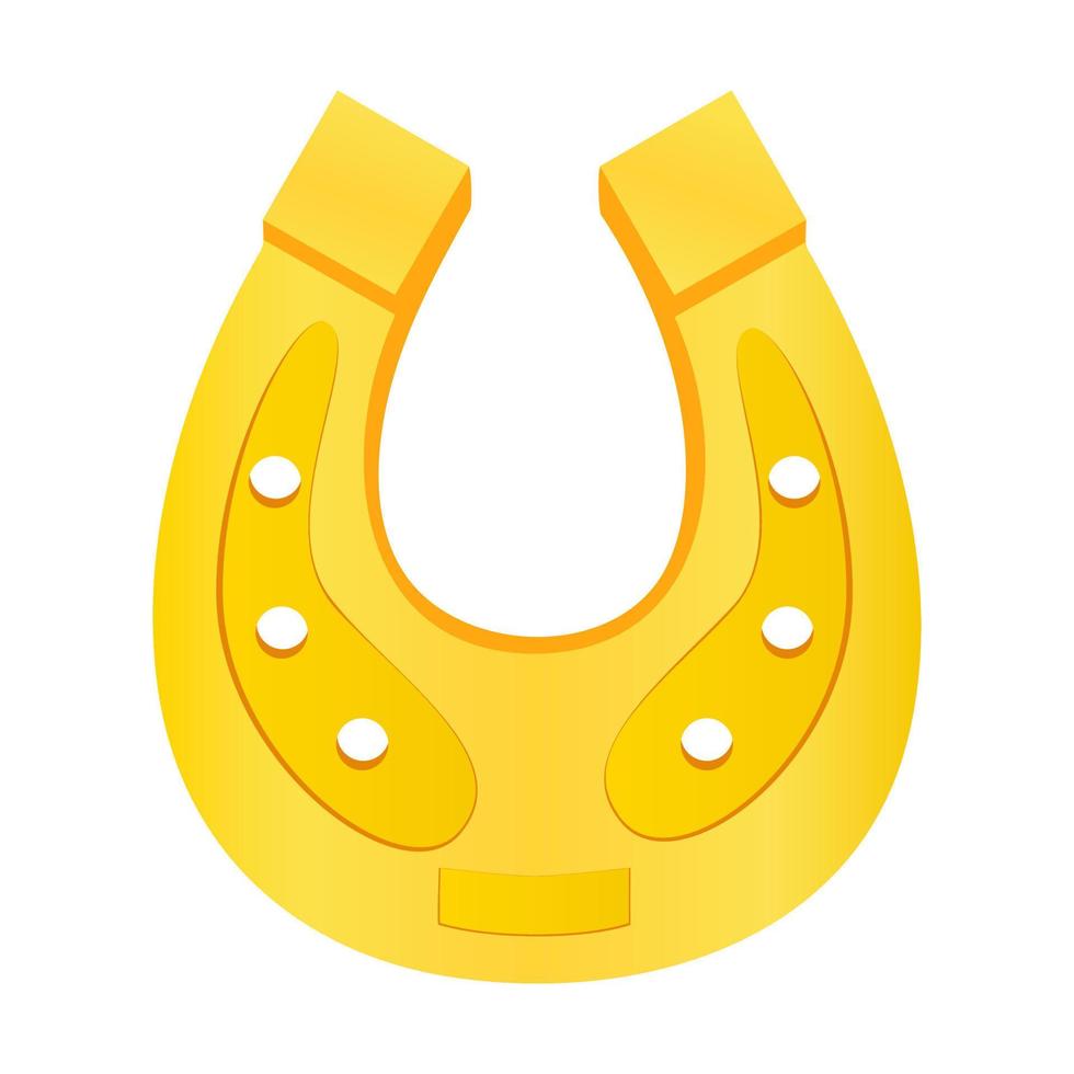 Vector illustration. The golden horseshoe is a symbol of good luck for St. Patrick s Day