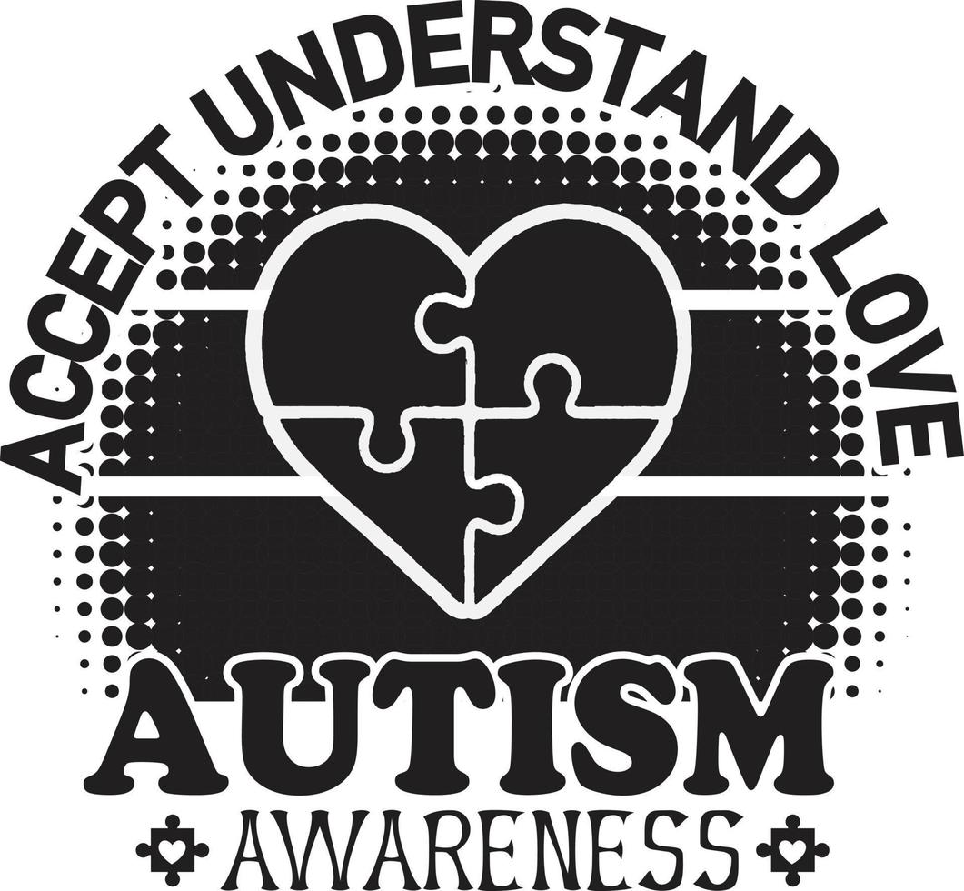 aceptar entender amor autismo conciencia vector