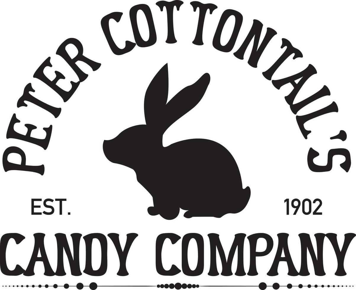 Peter Cottontail's Est 1902 Candy Company vector