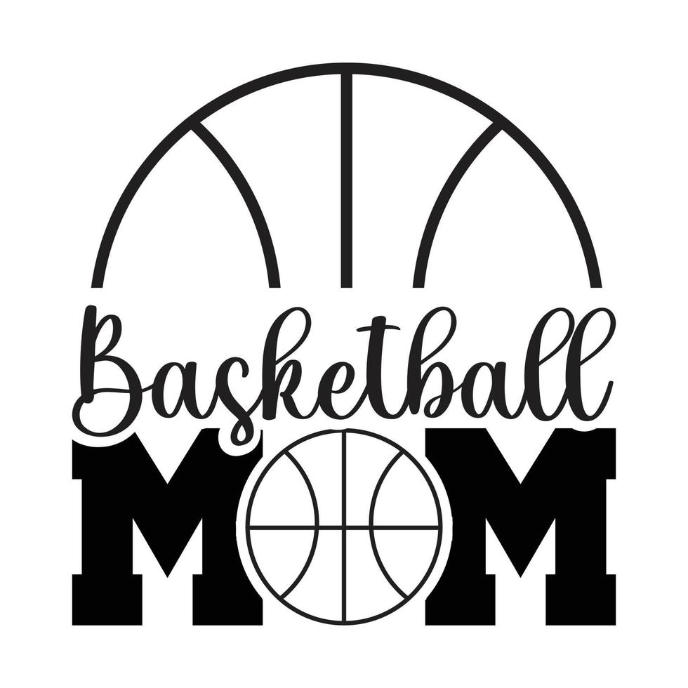 baloncesto mamá tipografía vector diseño