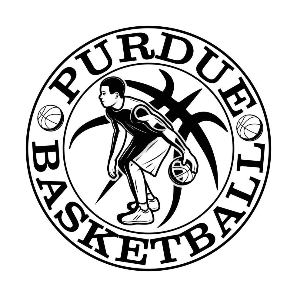 purdue baloncesto tipografía vector camiseta