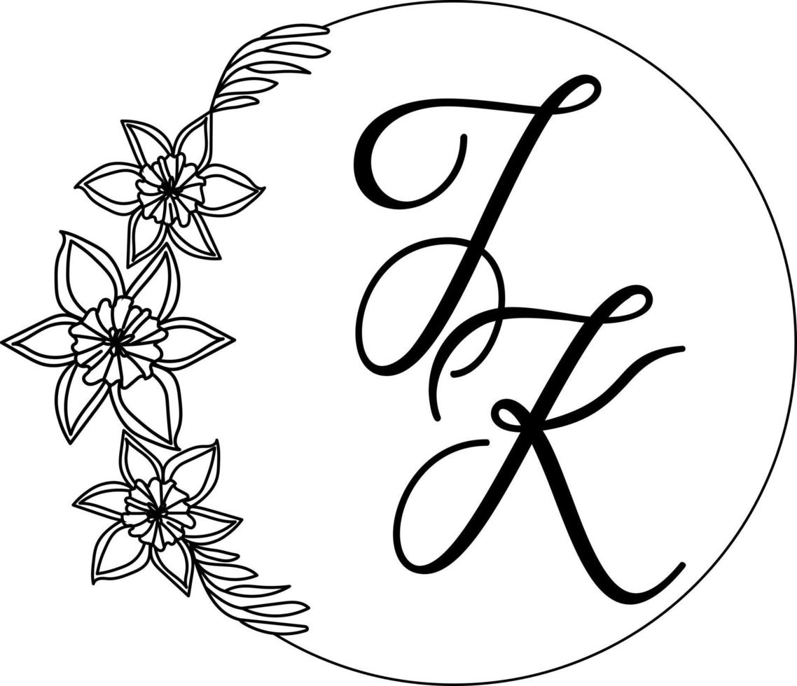 Wedding Flower Line Art vector