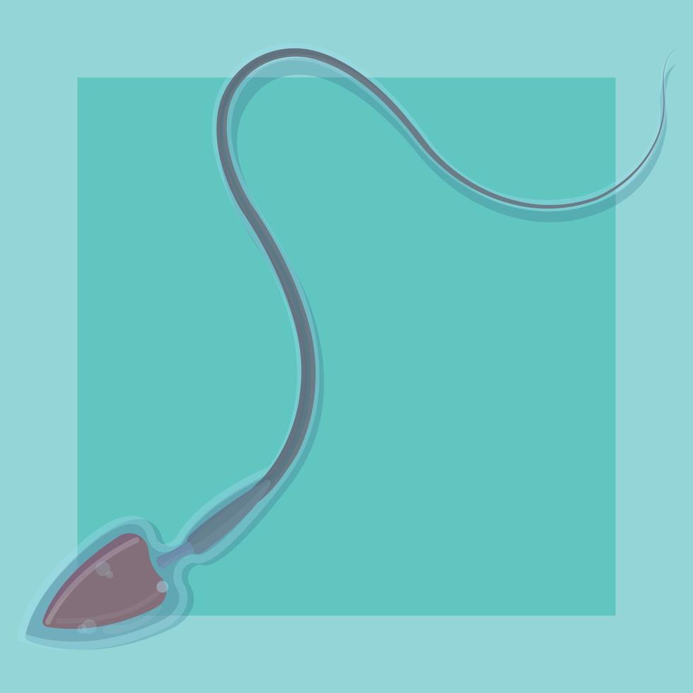 vector illustration of a sperm on blue background
