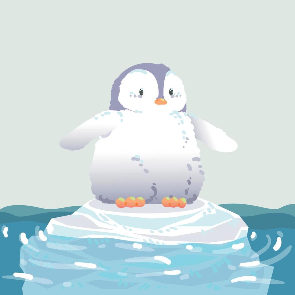 lindo pequeño pingüino ilustración vectorial vector